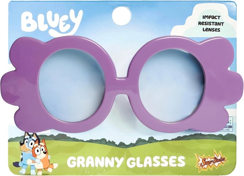 Sun-Staches BLUEY Granny Glasses | Officially Licensed Bluey Dress Up | Clear Lenses | Adult or Child Size - Image 1